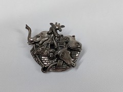 Jezlaine .925 Sterling Silver Noah’s Ark Figural Brooch Pin Elephant Giraffe…