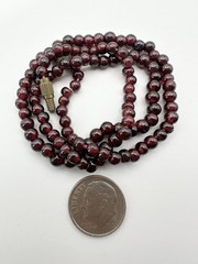 Vintage Garnet Nugget Bead Necklace 16.5”
