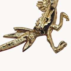 VTG Brooch Roadrunner Bird Enamel Painted Gold Tone Retro Fun Whimsy Cartoon Pin