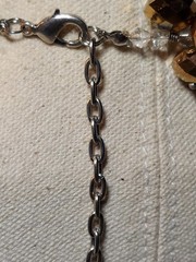 Metallic Bronze Gold Faceted Glass Cluster Bead Necklace On Wire Statement 16″