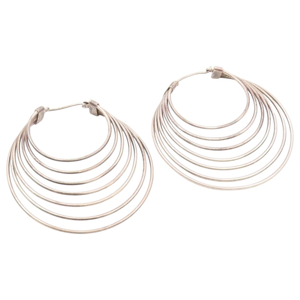 925 Sterling Silver Vintage Earrings Classic Cascade Loop Strand Hoop EG14531