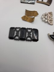 Vintage Art Deco Belt Buckles Dress Clasps Lot Metal Rhinestone Craft Repair