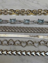Vintage 925 Sterling Italy Link X Bracelet 7 Inches