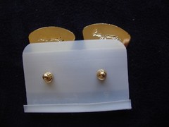 VINTAGE SAMUEL HUANG CLOISONNE EARRINGS BLACK & RED ENAMEL GOLD FILLED POST