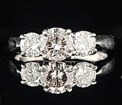 1.00ct platinum zales three stone engagement ring natural Diamond