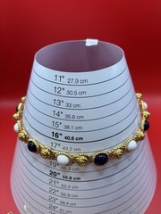 Rare Vintage Monet Nautical Set Rosette Link Collar Necklace & 7″ Link Bracelet