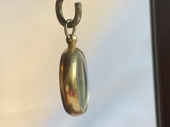 Vtg Encased 4 Leaf Clover Pendant Fob Costume Jewelry Good Luck Charm