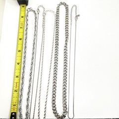 Vintage Lot of 6 Silver Tone Chain Necklaces Assorted