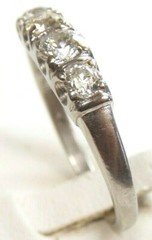 Art Deco Diamond Wedding Band Platinum Ring Size 9.5 UK-S1/2 EGL USA Circa 1920s
