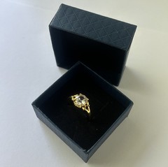 Vintage Clear Cubic Zirconia Ring Gold Plated Womens Size 10