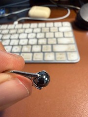 STERLING SILVER 925 Hematite Black Cabochon Ring Size 4, Vintage, 2g (#H)