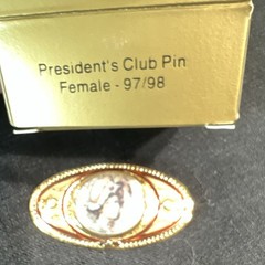 Avon President’s Club Porcelain Enamel Lady Cameo Brooch Vintage 97/98