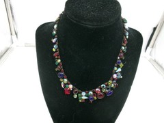 Vintage SORRELLI Signed 17″ Antiqued Brass “Southwest Brights” Crystal Necklace