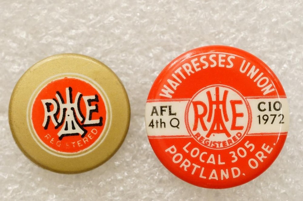 Vintage Pinback Button Hotel Restaurant Employee Trade Union Membership Pins