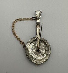 Vintage Banjo Shape Brooch/Pin With Pearlized Inset