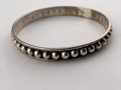 Estate NAJO Australia Sterling Silver Bangle Bracelet Raised Dot Pea Pod Design