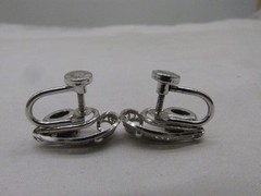 Sorrento Sterling Silver Hematite Spun Metal Stud Screw Back Earrings .75″ #851