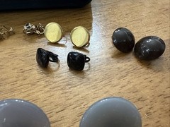 Lot 19 Pair VTG Clip On & Twist Back Earrings Beaded Pearl Retro Mod W/ Box
