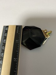 Vintage Trifari Black Rhinestone & Gold Tone Pendant – No Chain, Rare