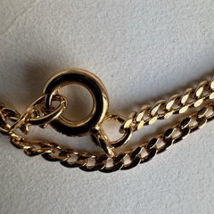 Vintage AVON 1978 Pendant Necklace Gold Chain Faux Ivory 20” Adventure Tooth