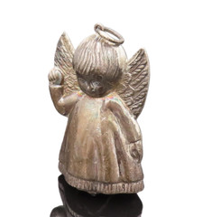 925 Sterling Silver Vintage Large Puffy Tooth Fairy Angel Pendant PT22102