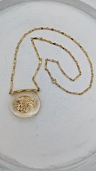 Vintage CASTLECLIFF Lucite Fish Bowl Pendant Necklace Clear Resin Fishbowl