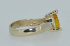 14K Natural 1 Carat Yellow Sapphire & Diamond Ring