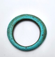 Vintage Angie Gooderham sculptural acrylic resin faux turquoise bangle bracelet