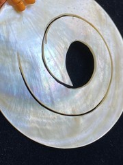 Vintage Orange Bead Necklace Mother Of Pearl Shell Spiral Pendant Tribal