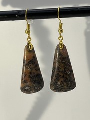 Cheetah Agate Gold French Wire Earrings lightweight!