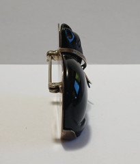 GREAT FALLS METAL WORKS GFMW VINTAGE STERLING SILVER CARVED ONYX CAT PIN BROOCH