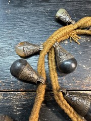 Vintage Himalayan Tribal Amulet Necklace, Boho Shell & Stone Charm, 32″