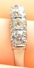 Art Deco Diamond Wedding Band Platinum Ring Size 9.5 UK-S1/2 EGL USA Circa 1920s