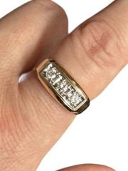 Vintage 14k Diamond Ring. Size 12. Weight is 9.6 Grams. 3- Round Cut .50 TCW.