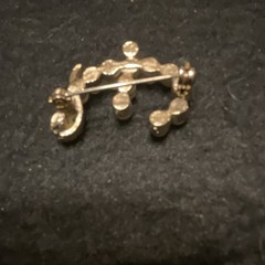 Vintage Lot 5 Silver Tone/Gold Tone Pin Brooches AB Rhinestone Faux Pearl Bow