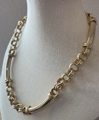 Vintage Chunky Goldtone Link Statement Necklace
