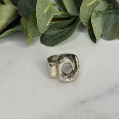 Vintage Taxco Sterling Silver Wave Ring Mexico Modernist Abstract Heavy 22 Grams