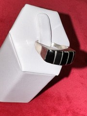 Vintage Sterling Silver Onyx Ring 6.5