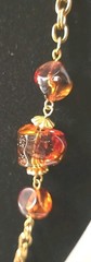 Chunky Vintage Genuine Amber Beaded Necklace Strand 32 in. Glows Green