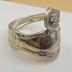 Vintage William Rogers Oneida Silver-Plate Spoon Wrap Ring size 7.25 Adjustable