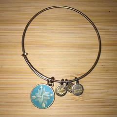 Alex and Ani Bracelet Union Direction Compass Expandable Gold Tone Charm Bangle