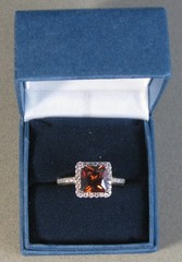 Pre-owned Sterling Silver 18KT Gold Plate Mocha CZ Ring 3.1g Size 10 BGE #B183