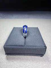Stunning Vintage High Polish Flush Lapis Lazuli Blue Gemstone Ring Sz 7