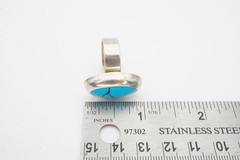 Vintage Mexico Sterling Silver 925 Turquoise Ring Size 8