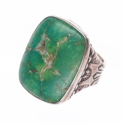 sz5 c1930’s Cerrillos Turquoise ingot/sterling silver vintage Navajo ring