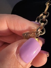 RARE VINTAGE SIGNED MONET THICK GOLD TONE BRAIDED NECKLACE Lovely Old Pawn J