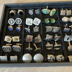 VTG 101 PC MEN’S JEWELRY LOT CUFFLINKS TIE BARS CHAINS TACS & SETS 14 SWANK! +++