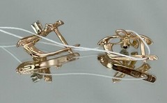 Vintage Original Natural Diamond 0.10 Ct Rose & White Gold Earrings 583 14K