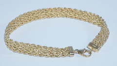 UNIQUE 18K Yellow Gold 8mm Woven Bracelet 6.6 Grams, 7.25″