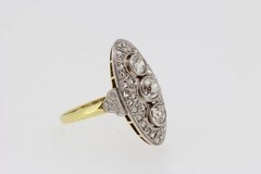 2.9Ct Art Deco Style Lab Created Diamond Engagement Wedding 14k Gold Finish Ring